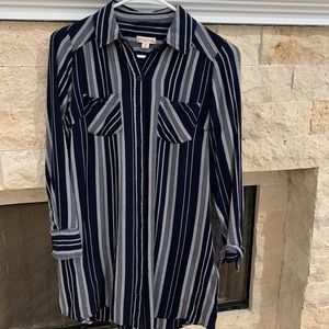 Merona Navy and Gray Pin Stripe Dress XS